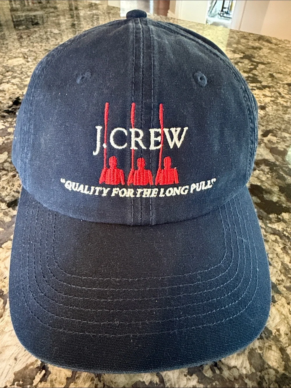 J. Crew Navy Baseball Cap with Rowing Theme